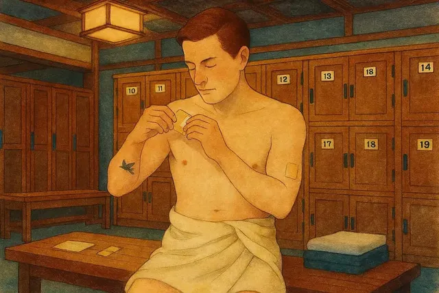 Waterproof tattoo cover-up patches used at Japanese onsen