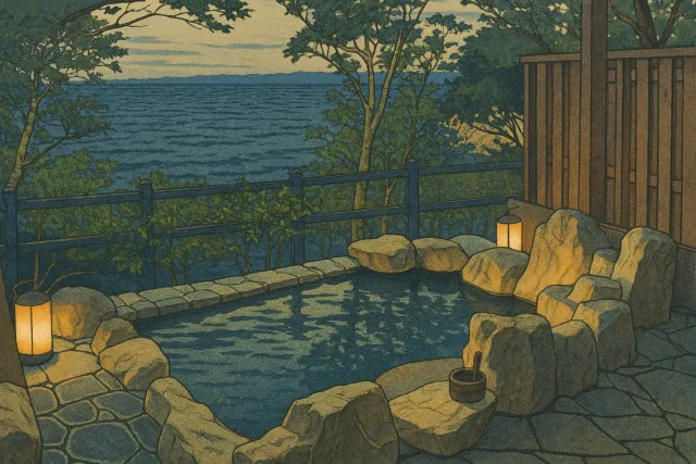 Tattoo Friendly Onsen Guide - First Time Tips and Etiquette - Outdoor Rotenburo by the Sea