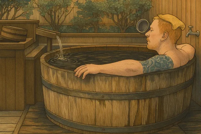 Tattoo Friendly Onsen Guide - First Time Tips and Etiquette - Man with Tattoos in Private Bath