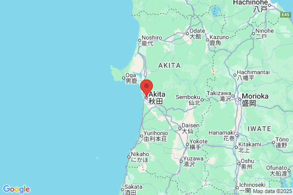 Google Map preview of Akita Prefecture tattoo-friendly onsen in Japan
