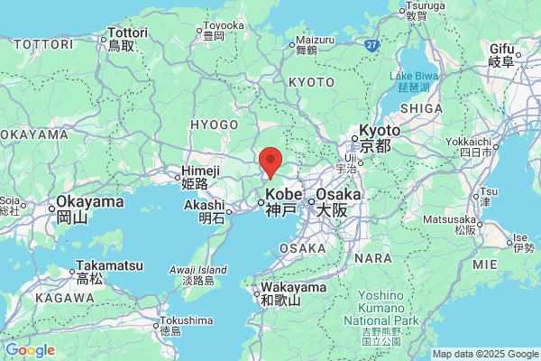 Google Map preview of Arima Onsen City tattoo-friendly onsen in Japan