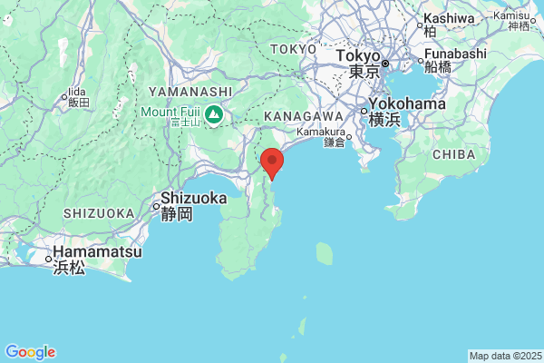 Google Map preview of Atami City tattoo-friendly onsen in Japan