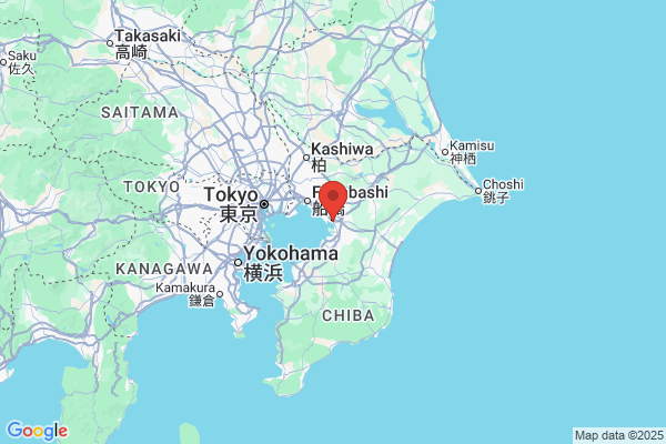 Google Map preview of Chiba Prefecture tattoo-friendly onsen in Japan