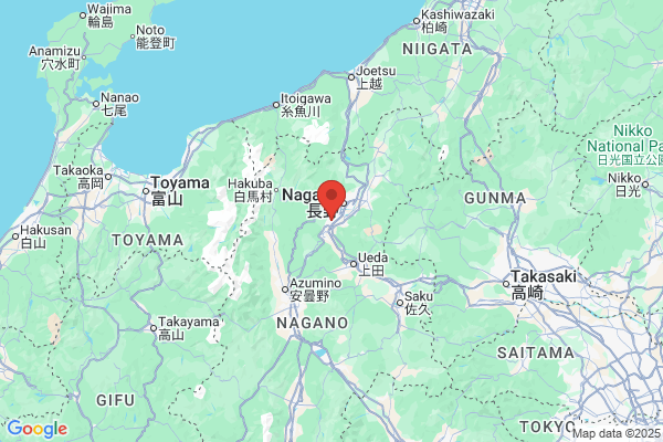 Google Map preview of Chikuma City tattoo-friendly onsen in Japan