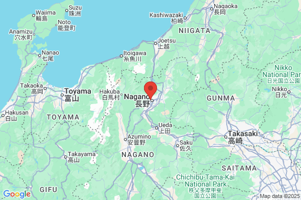 Google Map preview of Nagano Prefecture tattoo-friendly onsen in Japan