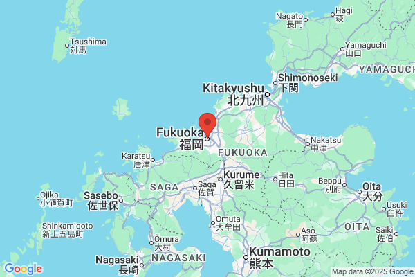 Google Map preview of Fukuoka City City tattoo-friendly onsen in Japan