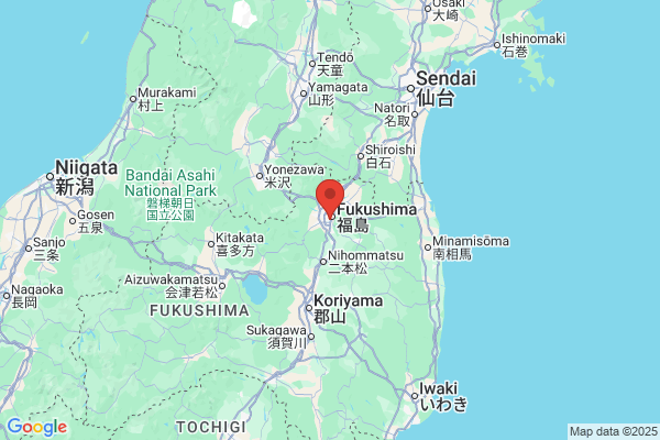 Google Map preview of Fukushima Prefecture tattoo-friendly onsen in Japan