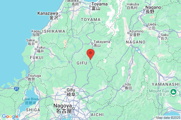 Google Map preview of Gero Onsen City tattoo-friendly onsen in Japan