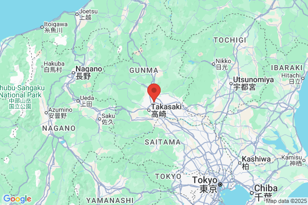 Google Map preview of Gunma Prefecture tattoo-friendly onsen in Japan