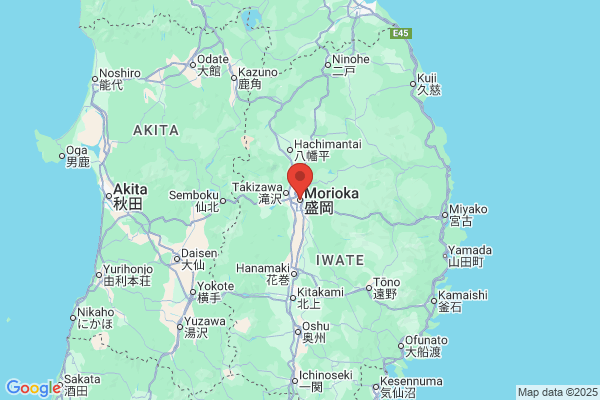 Google Map preview of Iwate Prefecture tattoo-friendly onsen in Japan
