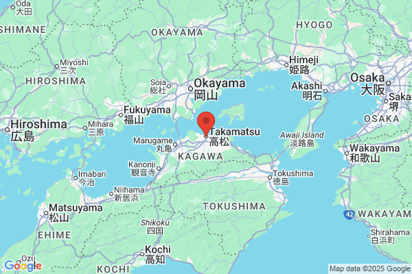 Google Map preview of Kagawa Prefecture tattoo-friendly onsen in Japan