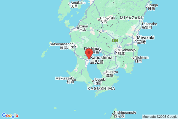 Google Map preview of Kagoshima Prefecture tattoo-friendly onsen in Japan