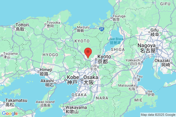 Google Map preview of Kameoka City tattoo-friendly onsen in Japan