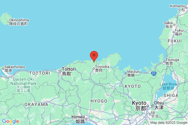 Google Map preview of Kinosaki Onsen City tattoo-friendly onsen in Japan