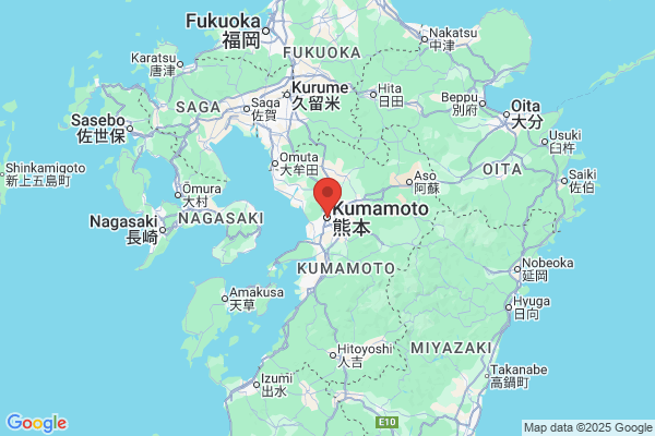 Google Map preview of Kumamoto Prefecture tattoo-friendly onsen in Japan