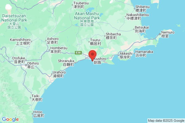 Google Map preview of Kushiro City tattoo-friendly onsen in Japan