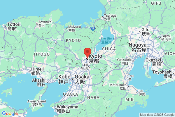 Google Map preview of Kyoto Prefecture tattoo-friendly onsen in Japan