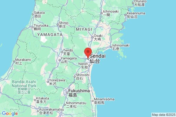 Google Map preview of Miyagi Prefecture tattoo-friendly onsen in Japan