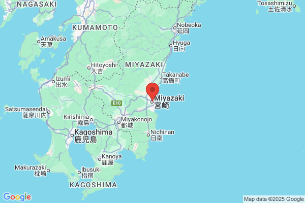 Google Map preview of Miyazaki Prefecture tattoo-friendly onsen in Japan