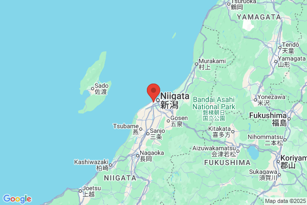 Google Map preview of Niigata Prefecture tattoo-friendly onsen in Japan