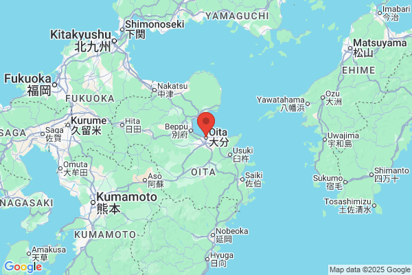 Google Map preview of Oita Prefecture tattoo-friendly onsen in Japan