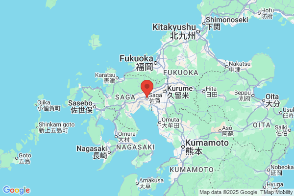 Google Map preview of Saga Prefecture tattoo-friendly onsen in Japan