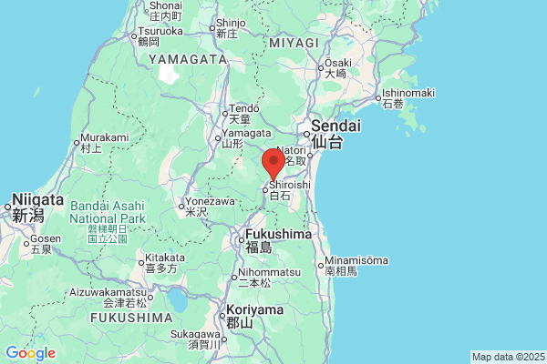 Google Map preview of Shiroishi City tattoo-friendly onsen in Japan