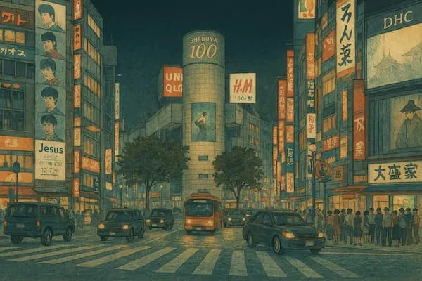 Tokyo Location Page - Shin Hanga Art Style