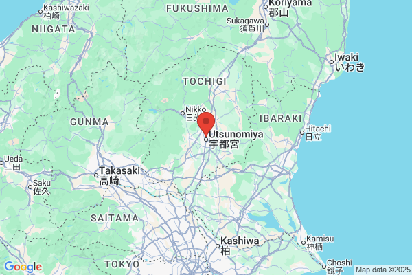 Google Map preview of Tochigi Prefecture tattoo-friendly onsen in Japan