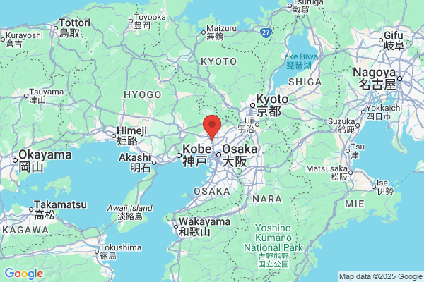 Google Map preview of Toyonaka City tattoo-friendly onsen in Japan