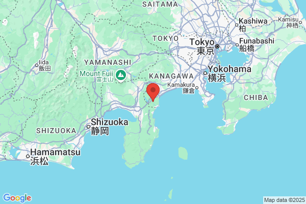 Google Map preview of Yugawara Onsen City tattoo-friendly onsen in Japan