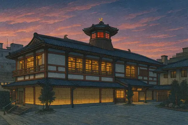 Dōgo Onsen Annex Asuka no Yu Shin Hanga Art Style