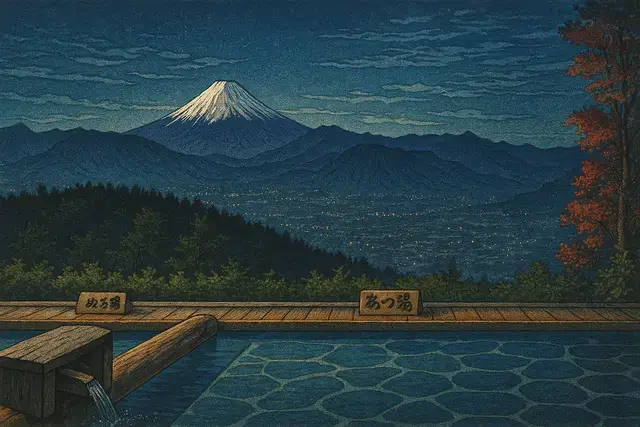 Hottarakashi Onsen Shin Hanga Art Style