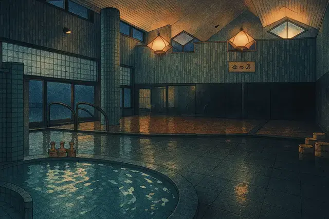 Kin no Yu Onsen Shin Hanga Art Style