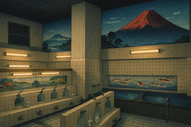 Konparu Yu Onsen Shin Hanga Art Style