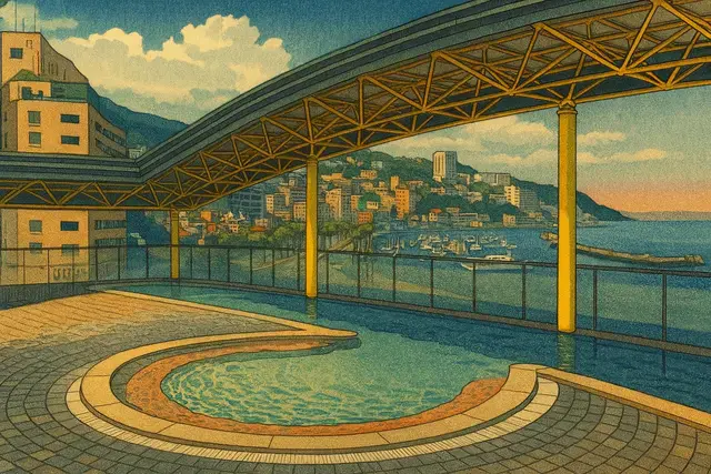 Marine Spa Atami Shin Hanga Art Style