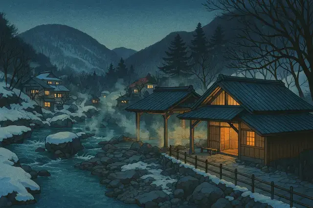 Takaragawa Onsen Osenkaku Shin Hanga Art Style