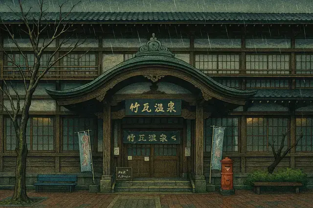 Takegawara Onsen Shin Hanga Art Style